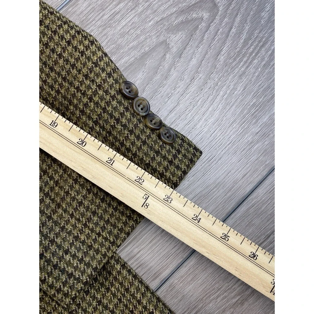 Chaps Ralph Lauren Men's Vtg Wool Herringbone Tweed Sport Coat Blazer Brown 44 R